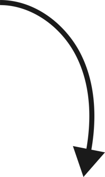 Hand drawn curved arrow shape. Arrow line png
