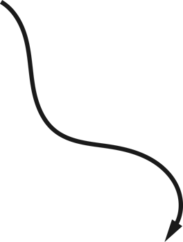 Hand drawn curved arrow shape. Arrow line png