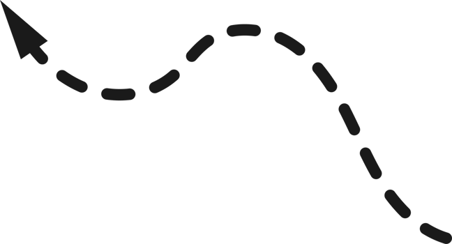 Hand drawn dotted arrow shape png