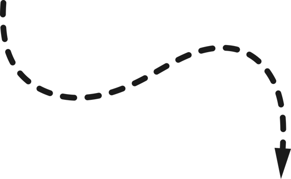 Hand drawn dotted arrow shape png