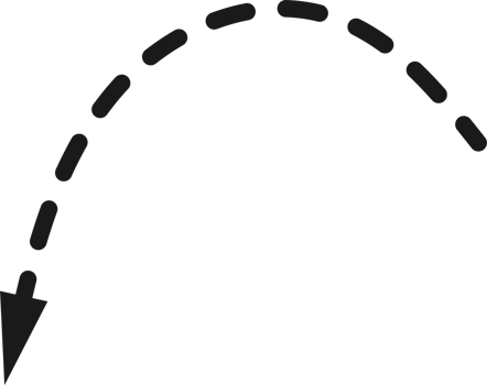Hand drawn dashed arrow shape png