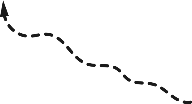 Hand drawn dashed arrow shape png