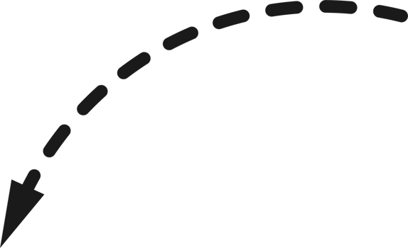Hand drawn dashed arrow shape png