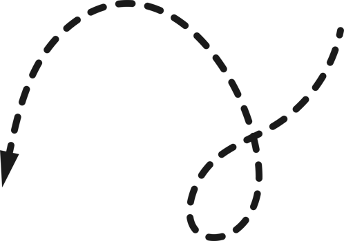 Hand drawn dashed arrow shape png