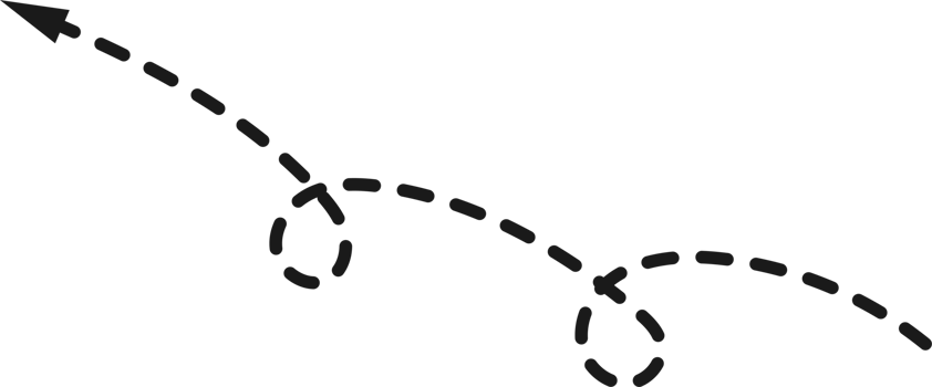 Hand drawn dashed arrow shape png