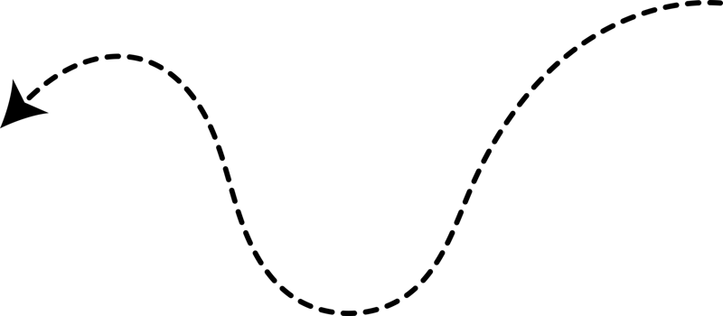 Hand drawn dotted arrow shape png