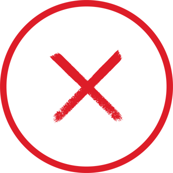 Hand painted rejected sign png