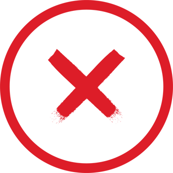 Hand painted rejected sign png