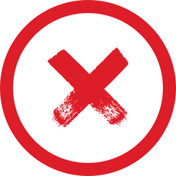 Hand painted rejected sign png