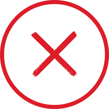 Hand painted rejected sign png