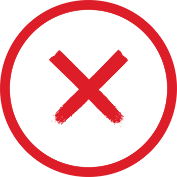 Hand painted rejected sign png