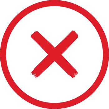 Hand painted rejected sign png