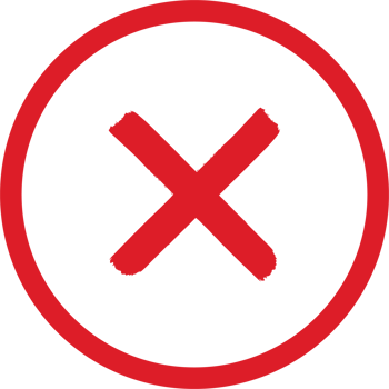 Hand painted rejected sign png