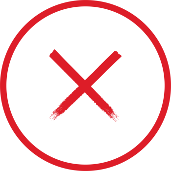 Grunge style red wrong mark png