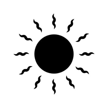 sun icon vector isolated on white background