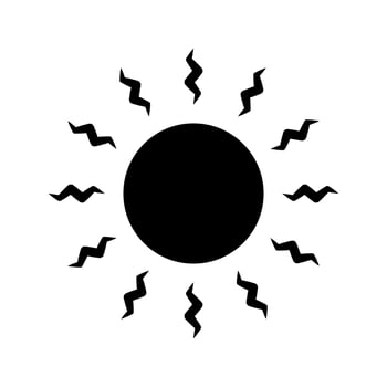 sun icon vector isolated on white background