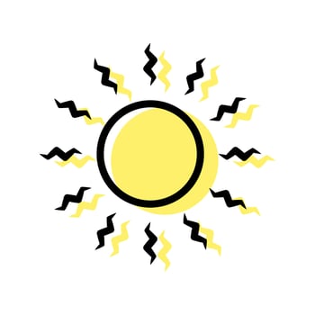 sun icon vector isolated on white background.