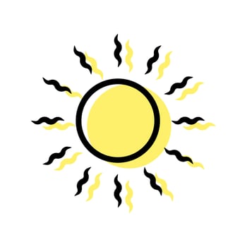 sun icon vector isolated on white background.