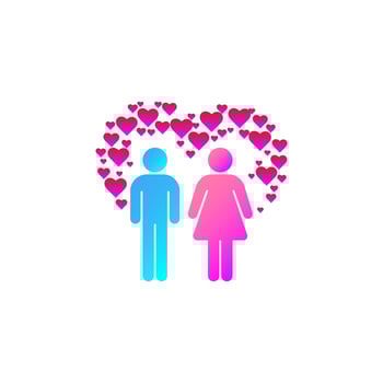 couple in love gradient vector