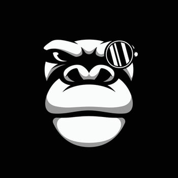 Gorilla Glasses Black and White Mascot Design vector
