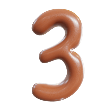 Chocolate alphabet. 3d render png
