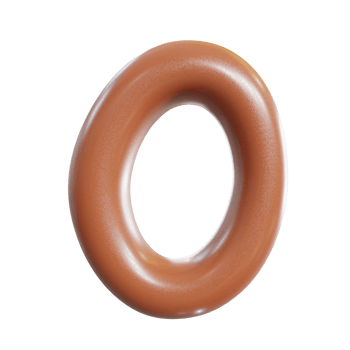 Chocolate number font. 3d render png