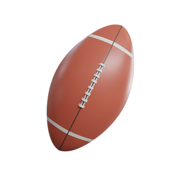 Rugby ball. 3d render png