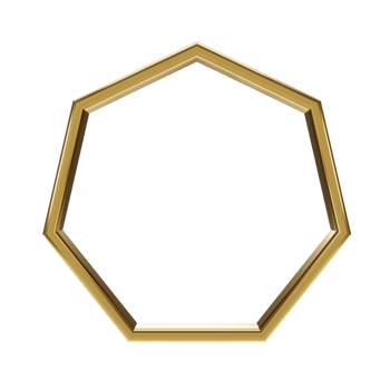 Gold frame. 3d render png