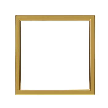 Gold frame. 3d render png