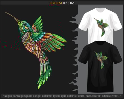 Colorful humming bird mandala arts vector