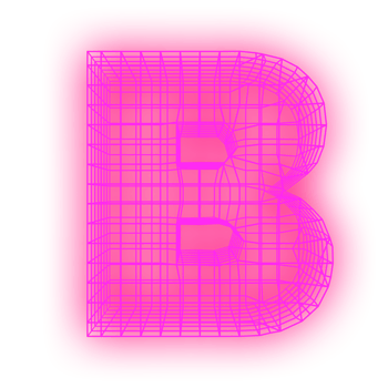 Letter B grid neon png