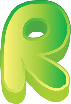 Green Letter 3d png
