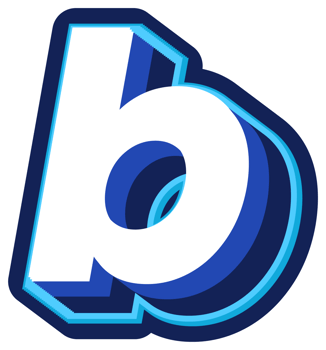 Bold 3d Blue Lowercase Letter b png