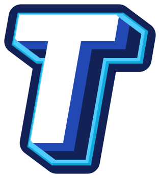 Bold 3d Blue Uppercase Letter T png