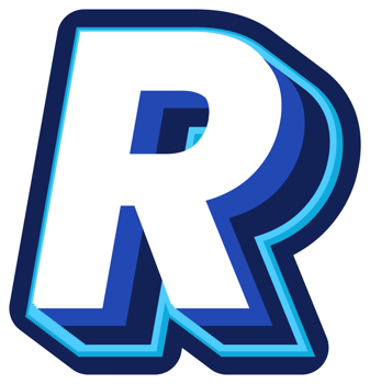 Bold 3d Blue Uppercase Letter R png