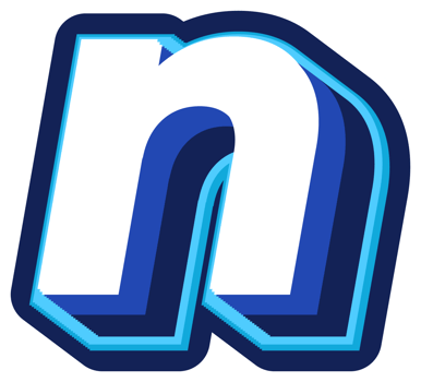 Bold 3d Blue Lowercase Letter n png