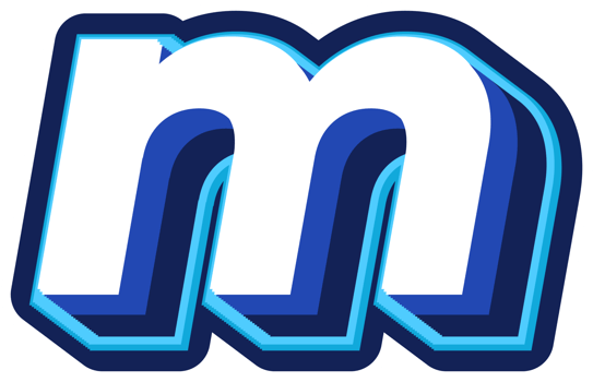 Bold 3d Blue Lowercase Letter m png
