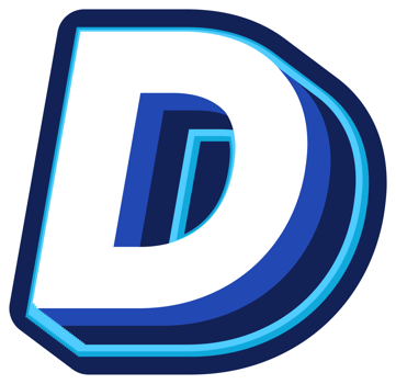 Bold 3d Blue Uppercase Letter D png