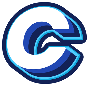 Bold 3d Blue Uppercase Letter C png