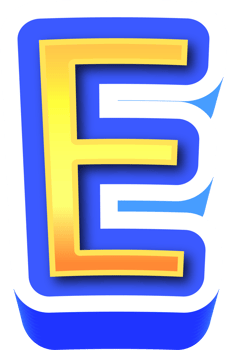 Shiny Gold 3d Letter E png