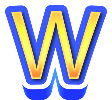 Shiny Gold 3d Letter W png