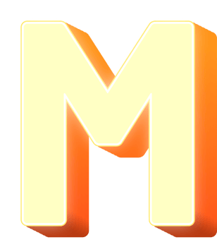 Cream 3d Bold Letter png