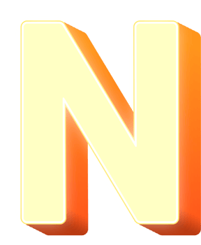 Cream 3d Bold Letter png