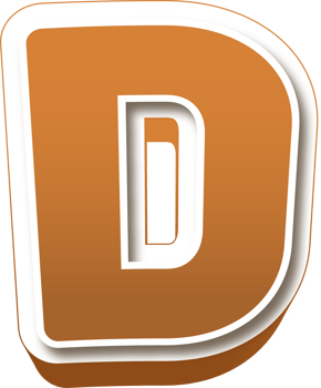 Chocolate 3d Bold Letter D png