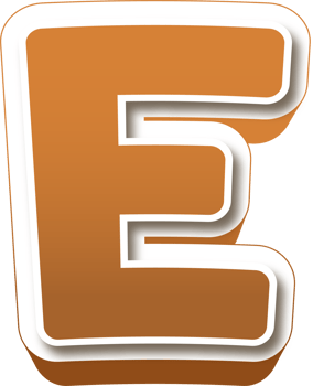 Chocolate 3d Bold Letter E png