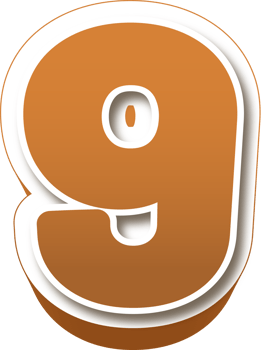 Chocolate 3d Bold Number 9 png