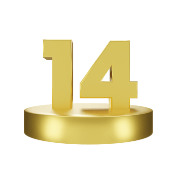 number 14 on the golden podium png