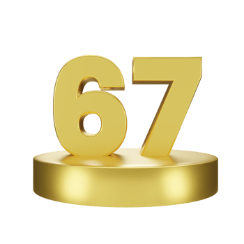 number 67 on the golden podium png
