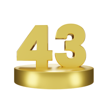 number 43 on the golden podium png