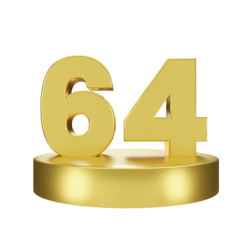 number 64 on the golden podium png